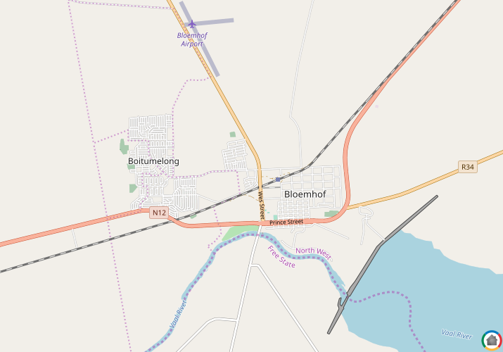 Map location of Bloemhof